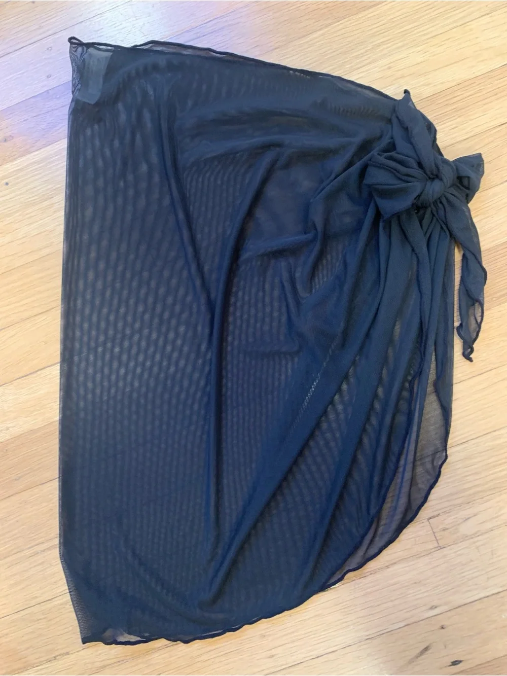 NWT Nicole Miller Studio Black 3-Piece Tankini Set with Sheer Sarong Size S